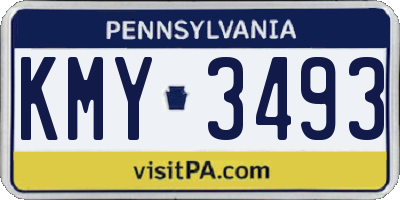 PA license plate KMY3493