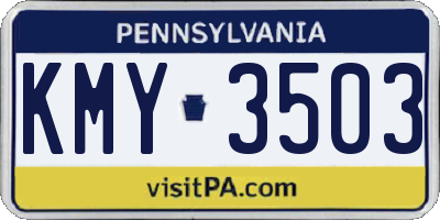 PA license plate KMY3503