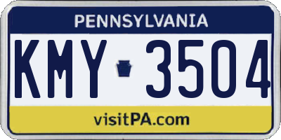 PA license plate KMY3504
