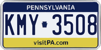 PA license plate KMY3508