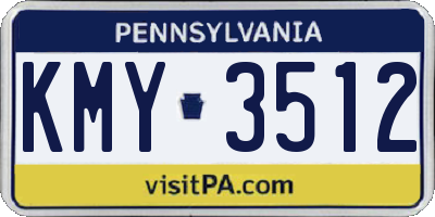 PA license plate KMY3512