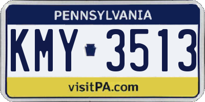 PA license plate KMY3513
