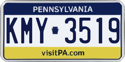 PA license plate KMY3519