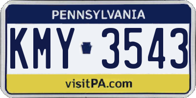 PA license plate KMY3543