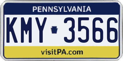 PA license plate KMY3566