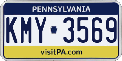 PA license plate KMY3569