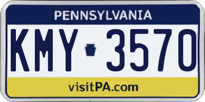 PA license plate KMY3570