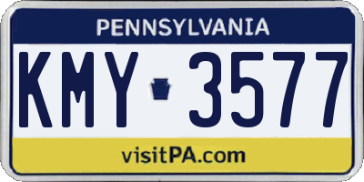 PA license plate KMY3577