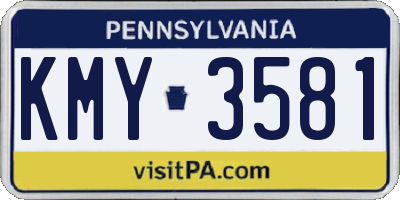 PA license plate KMY3581