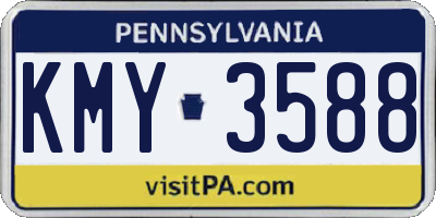 PA license plate KMY3588