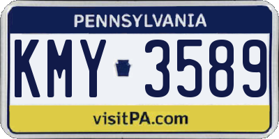 PA license plate KMY3589