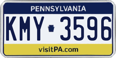 PA license plate KMY3596