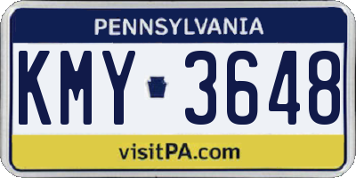 PA license plate KMY3648