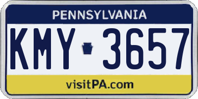 PA license plate KMY3657