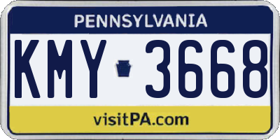 PA license plate KMY3668