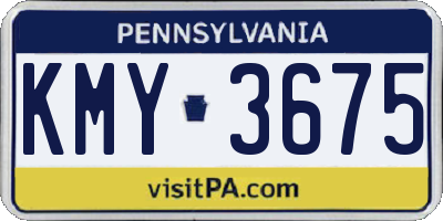 PA license plate KMY3675