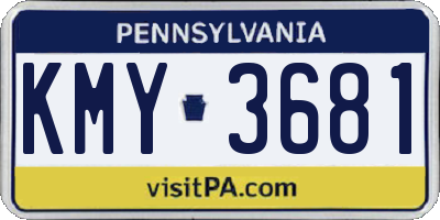 PA license plate KMY3681