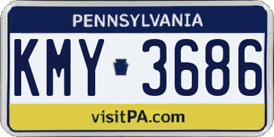PA license plate KMY3686