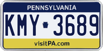 PA license plate KMY3689