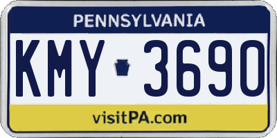 PA license plate KMY3690