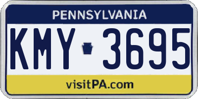 PA license plate KMY3695