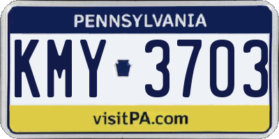 PA license plate KMY3703