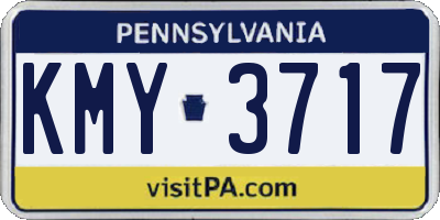 PA license plate KMY3717