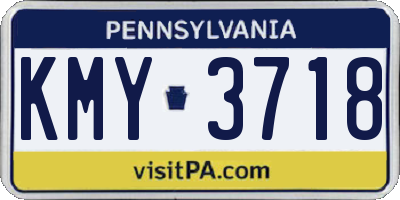 PA license plate KMY3718