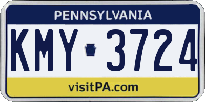 PA license plate KMY3724