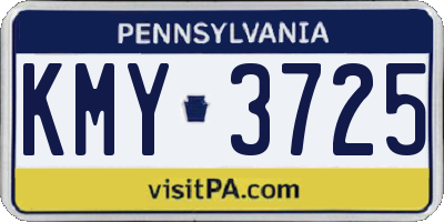 PA license plate KMY3725
