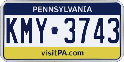 PA license plate KMY3743