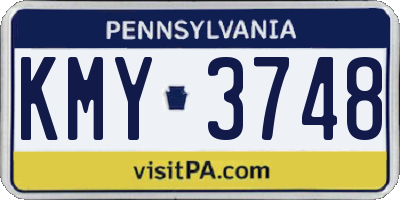 PA license plate KMY3748
