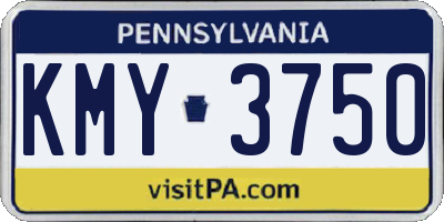PA license plate KMY3750
