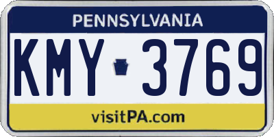 PA license plate KMY3769