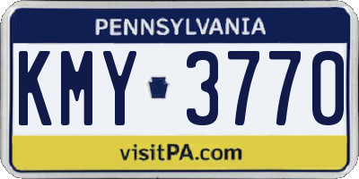 PA license plate KMY3770