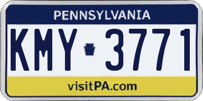 PA license plate KMY3771