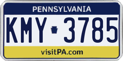 PA license plate KMY3785