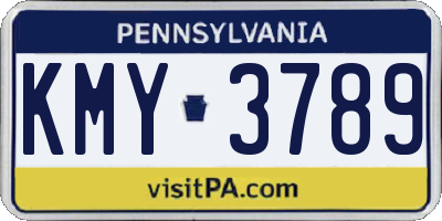 PA license plate KMY3789
