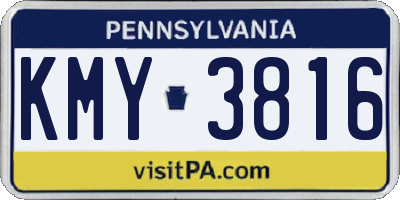 PA license plate KMY3816