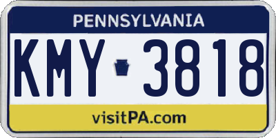 PA license plate KMY3818