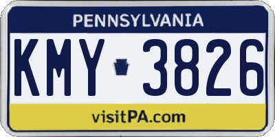 PA license plate KMY3826