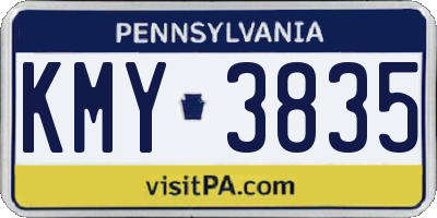 PA license plate KMY3835