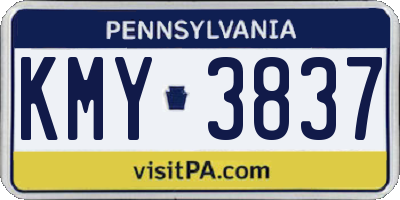 PA license plate KMY3837
