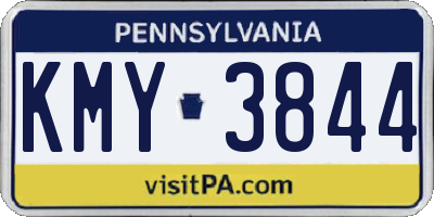 PA license plate KMY3844