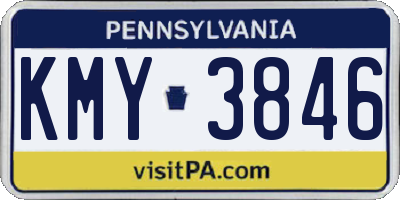 PA license plate KMY3846