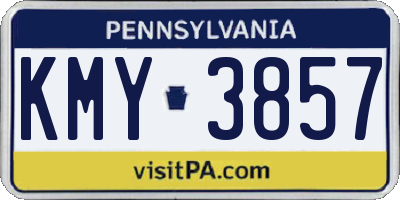 PA license plate KMY3857