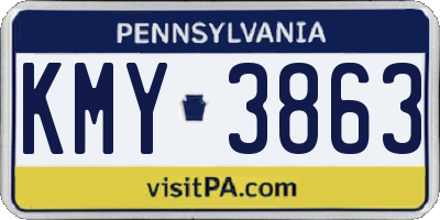 PA license plate KMY3863