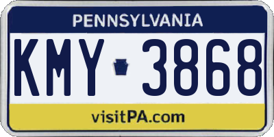 PA license plate KMY3868