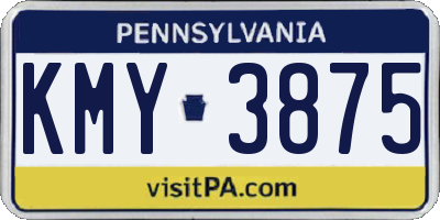 PA license plate KMY3875