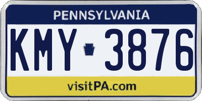 PA license plate KMY3876